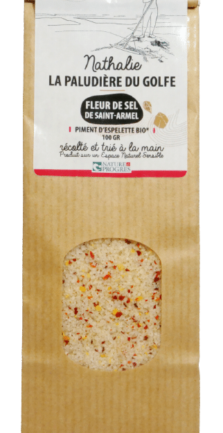 Fleur de sel piment dEspelette Bio La paludière du golfe